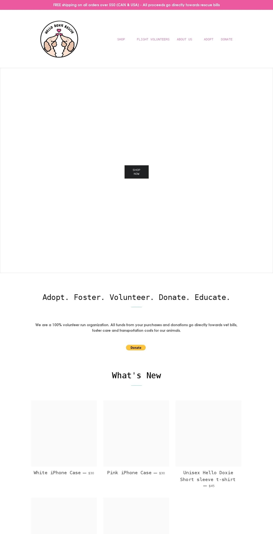 hellodoxierescue.com shopify website screenshot