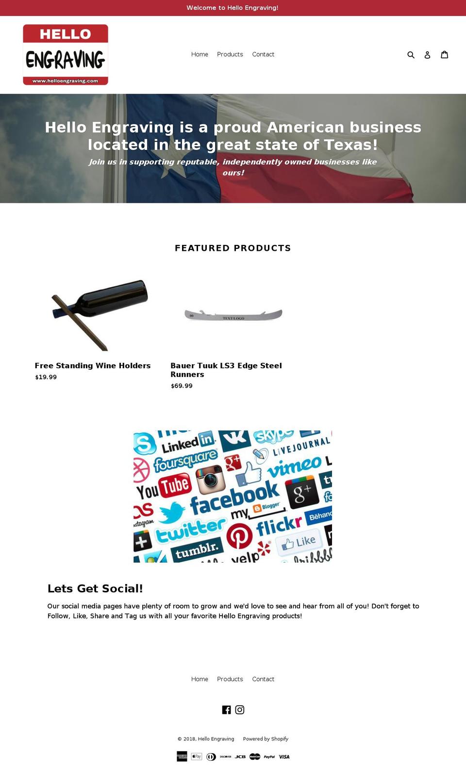 helloengraving.com — Shopify storefront screenshot