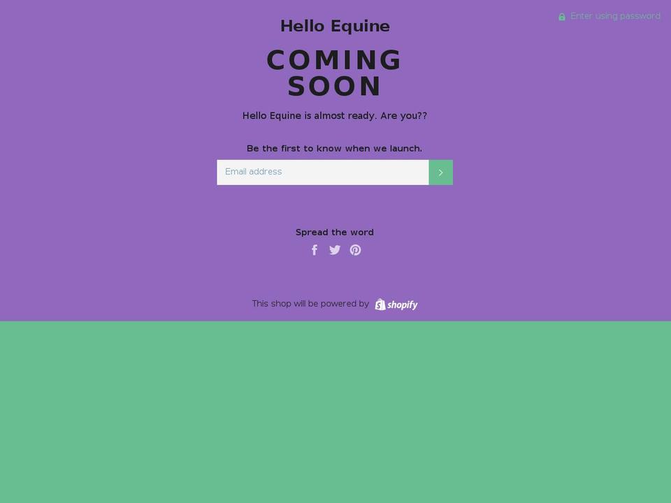 helloequine.com — Shopify storefront screenshot