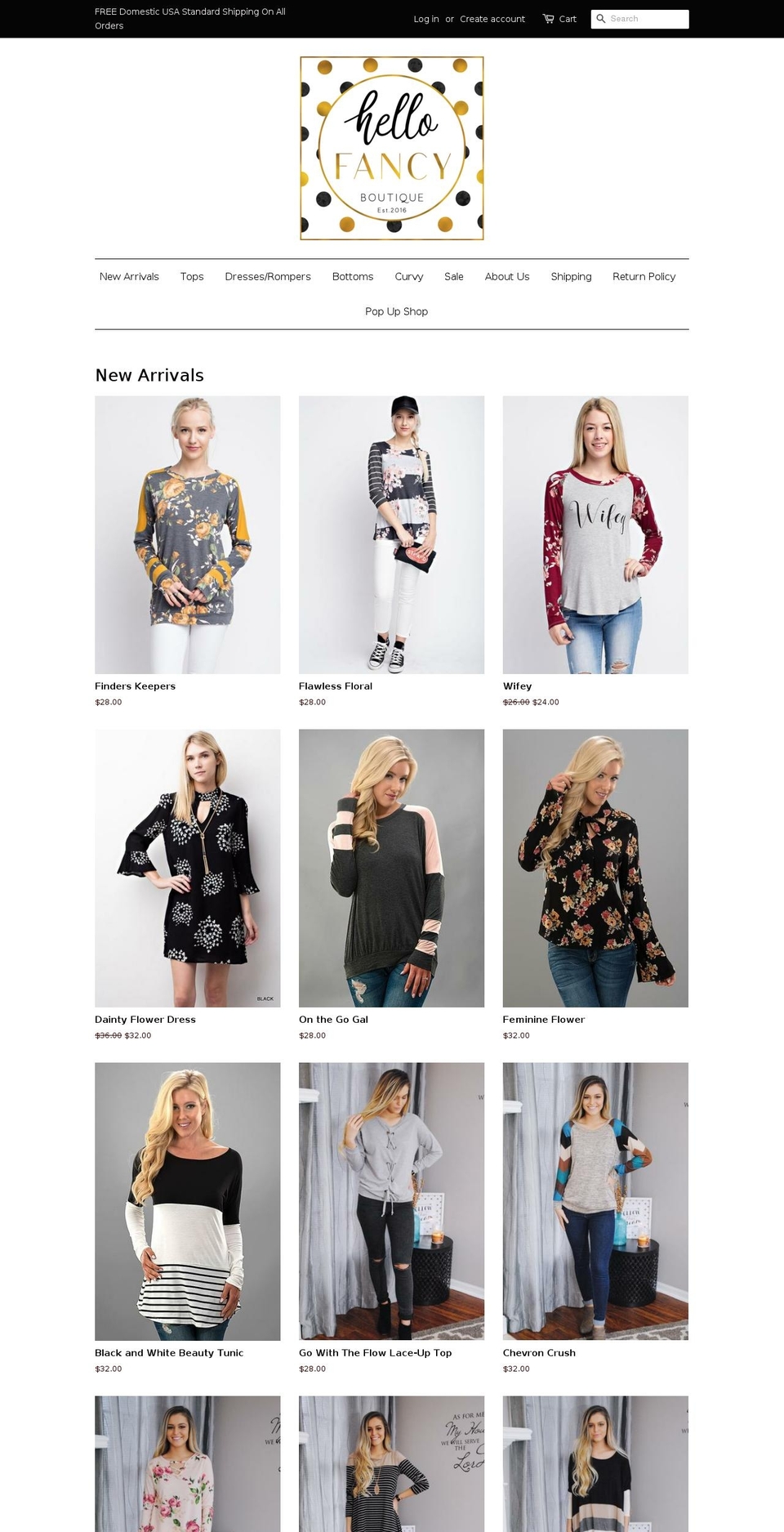 hellofancyboutique.com shopify website screenshot