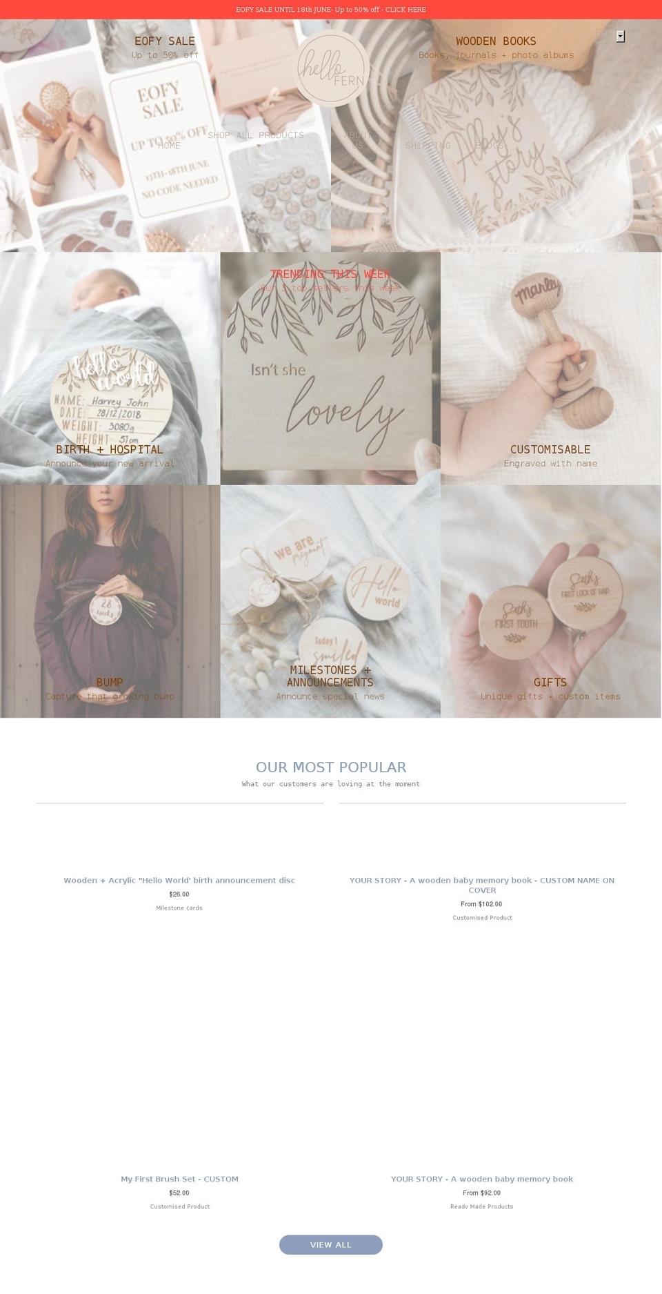 hellofern.com.au shopify website screenshot