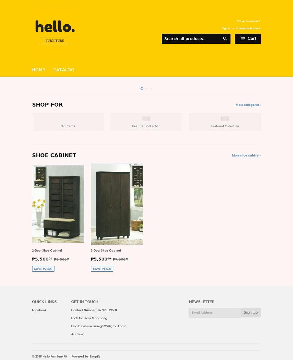 hellofurnitureph.com — Shopify storefront screenshot
