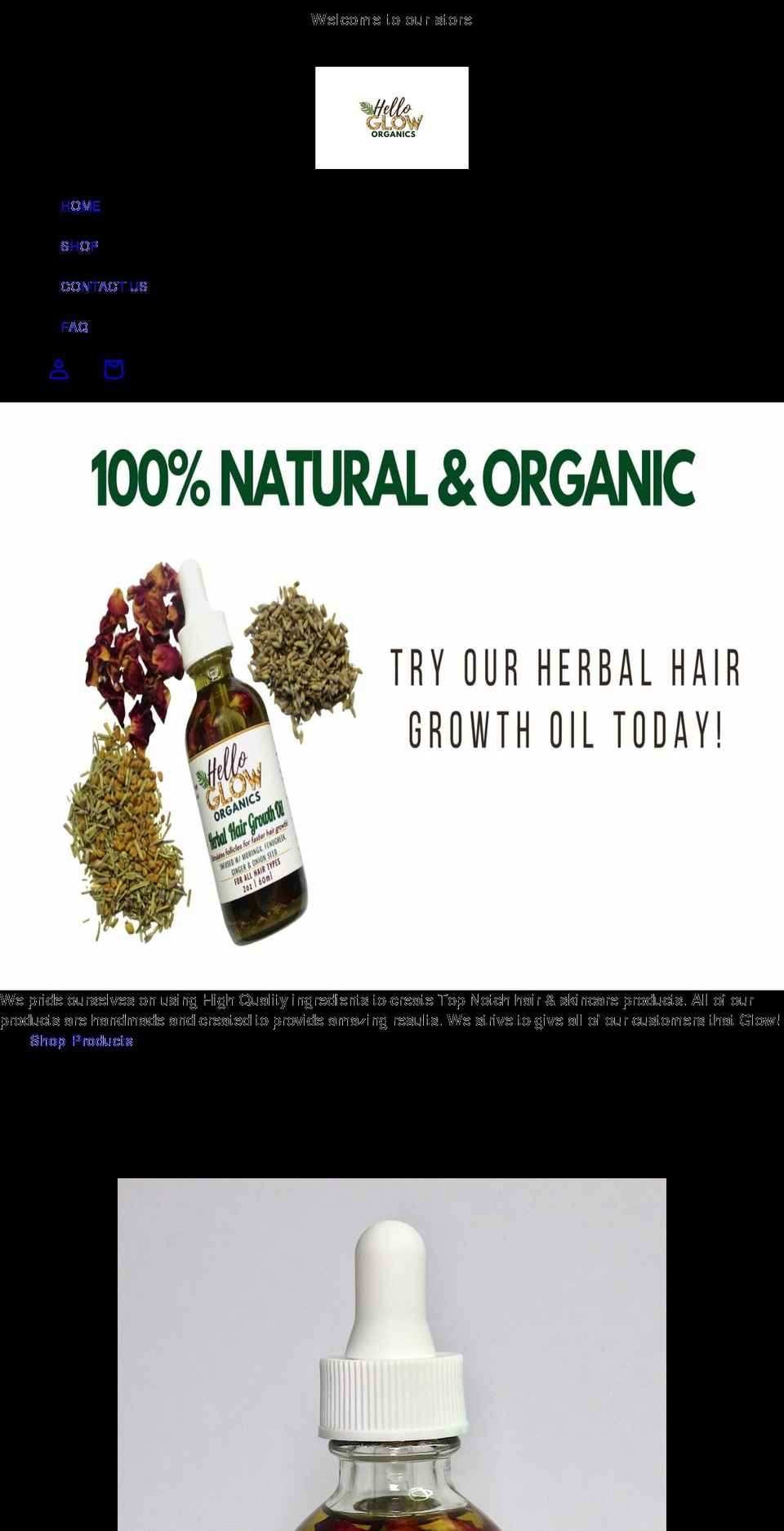 hellogloworganics.com shopify website screenshot
