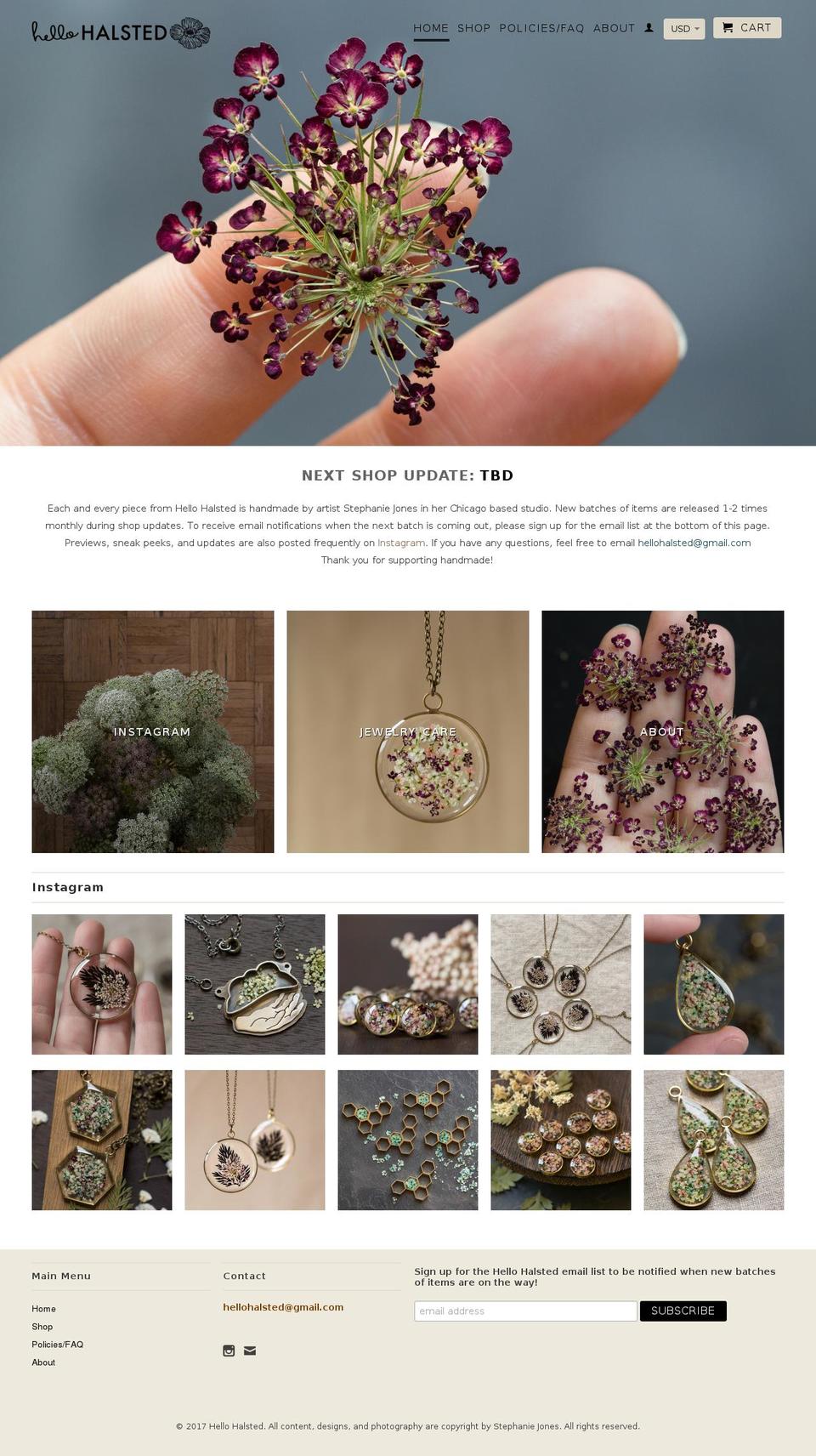 hellohalsted.com shopify website screenshot