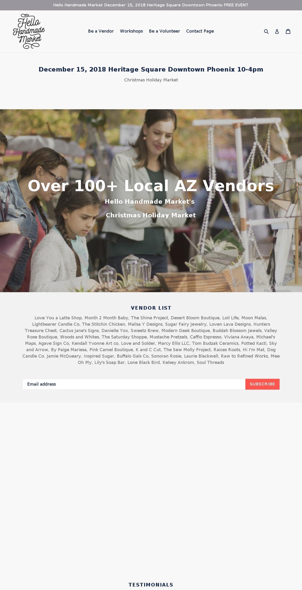 hellohandmademarket.com shopify website screenshot