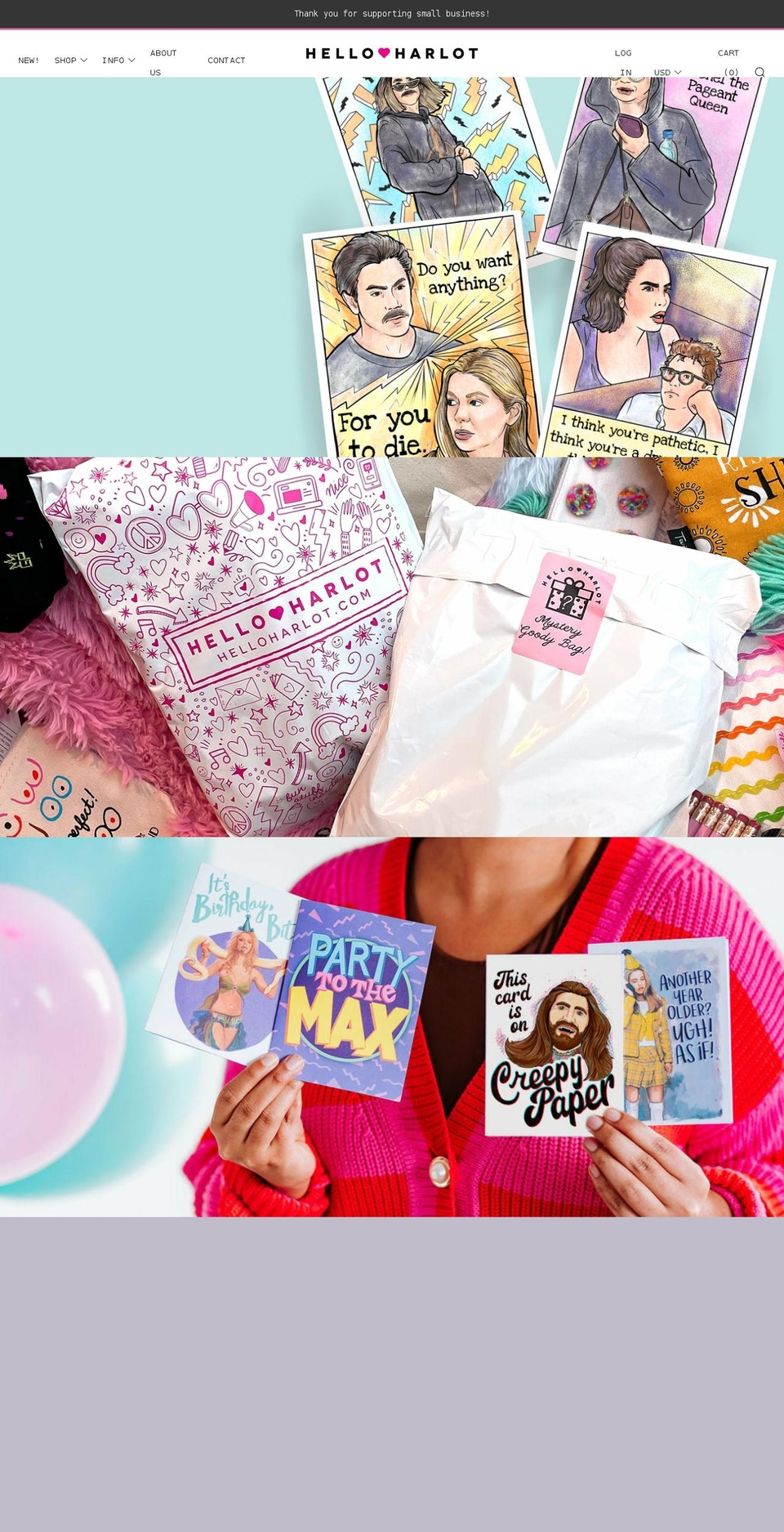 helloharlot.com shopify website screenshot