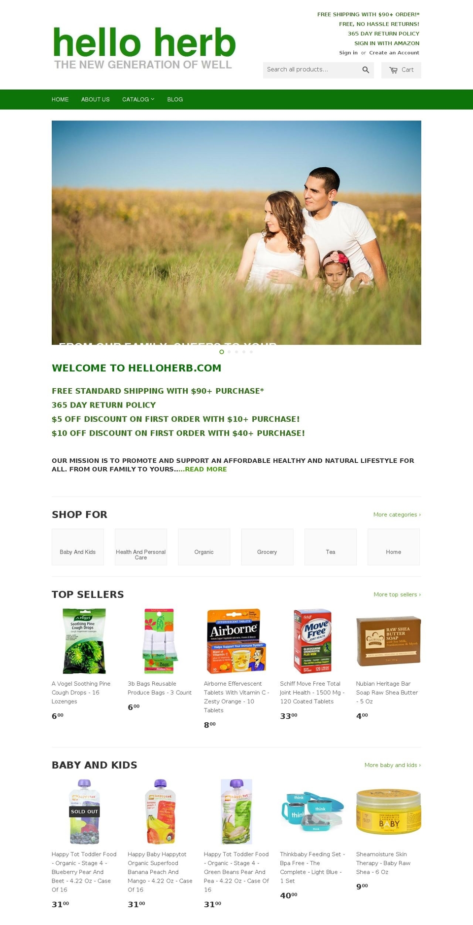 helloherb.com shopify website screenshot