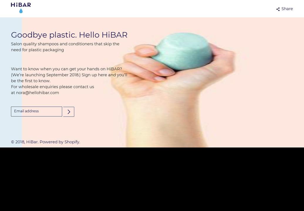 hellohibar.com — Shopify storefront screenshot