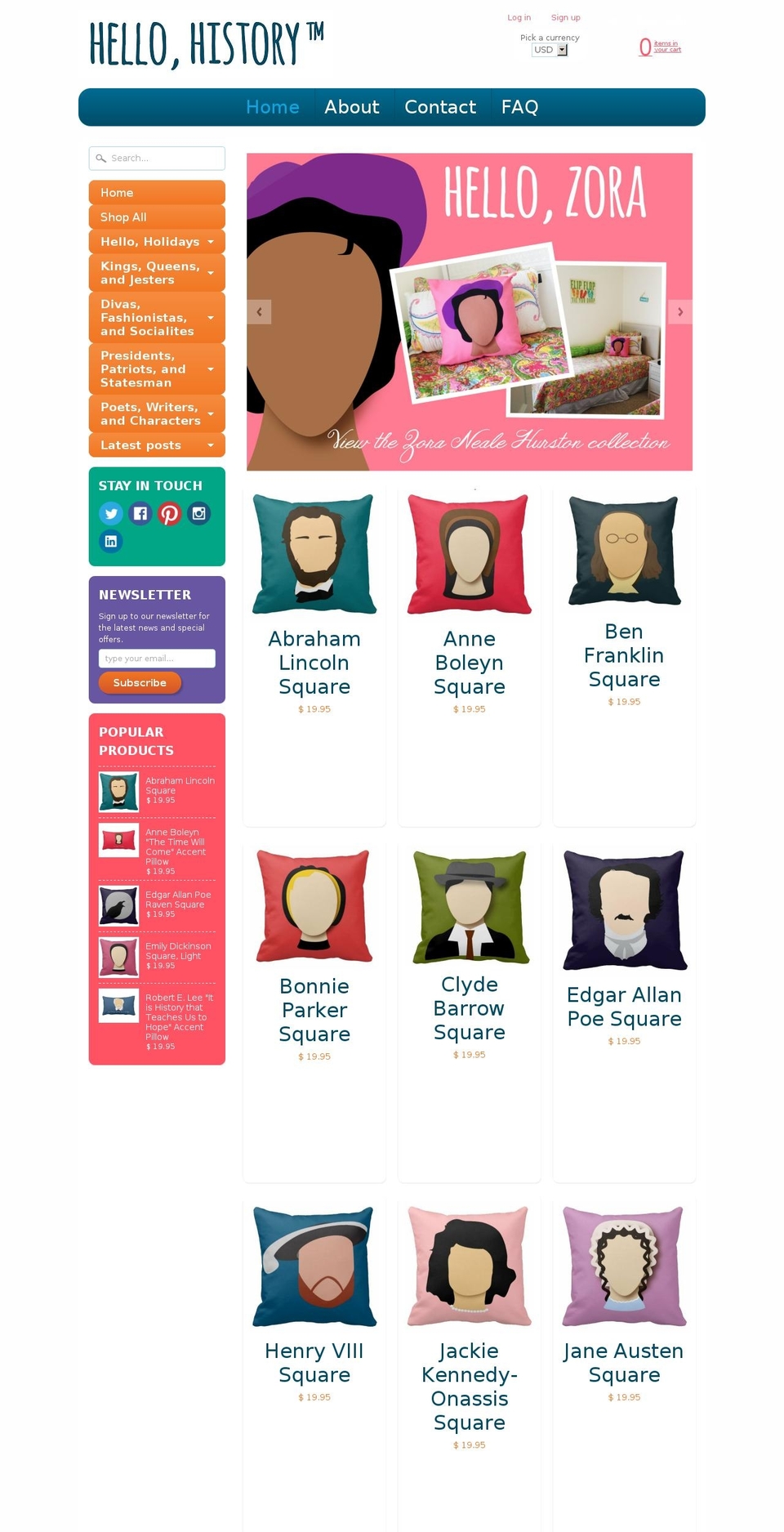 hellohistoryretail.com shopify website screenshot