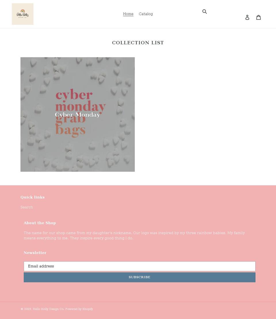 hellohollydesignco.com shopify website screenshot