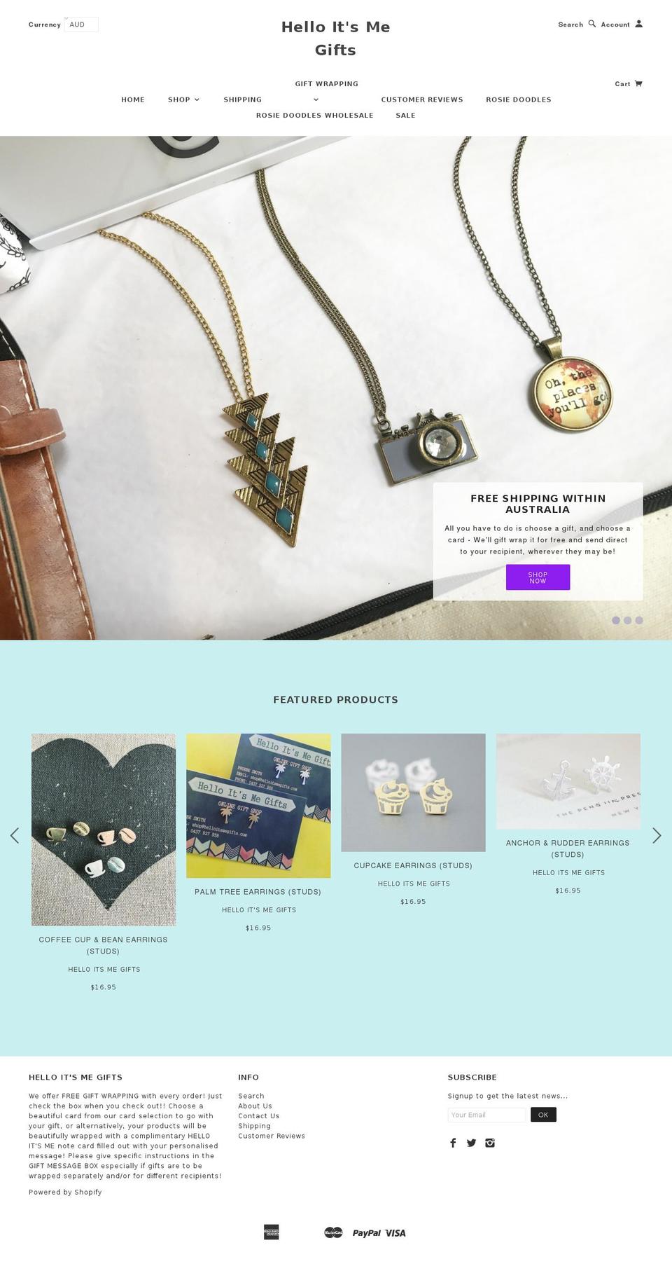 helloitsmegifts.com shopify website screenshot