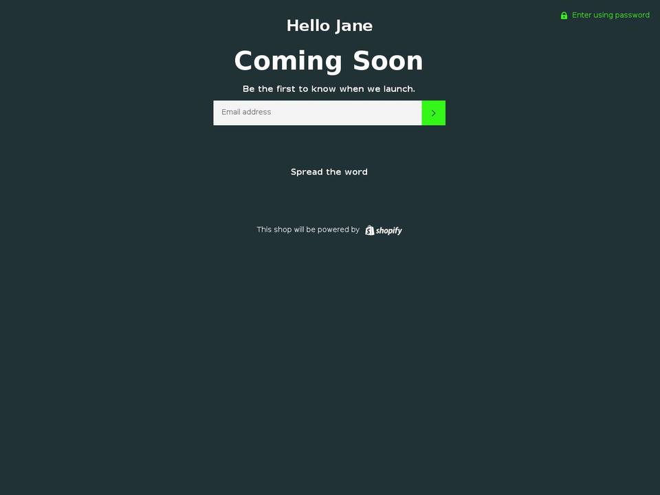 hellojaneclones.com — Shopify storefront screenshot