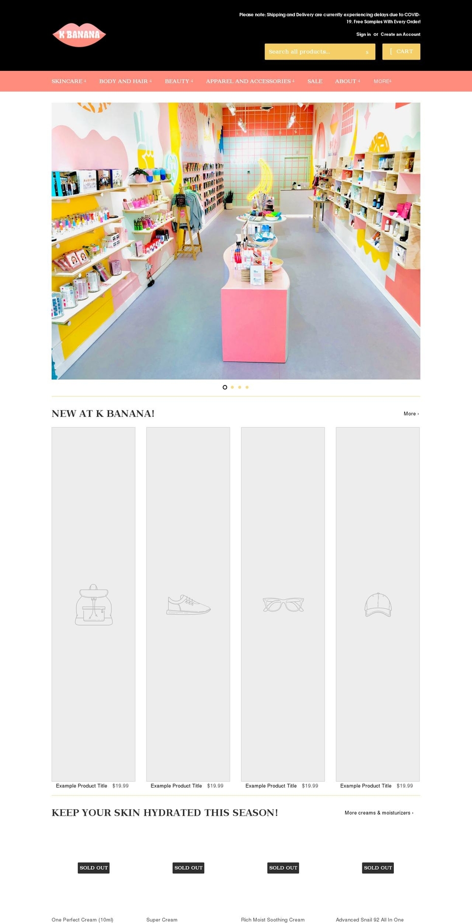hellokbanana.com shopify website screenshot