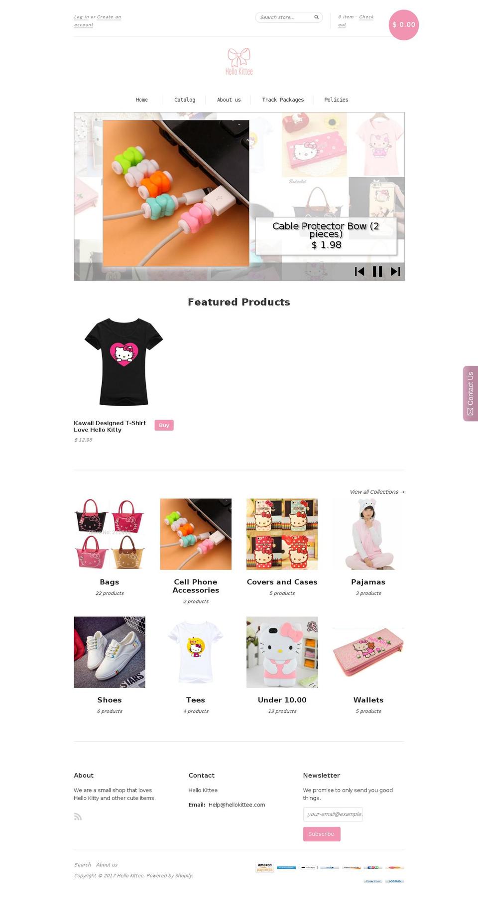 hellokittee.com shopify website screenshot