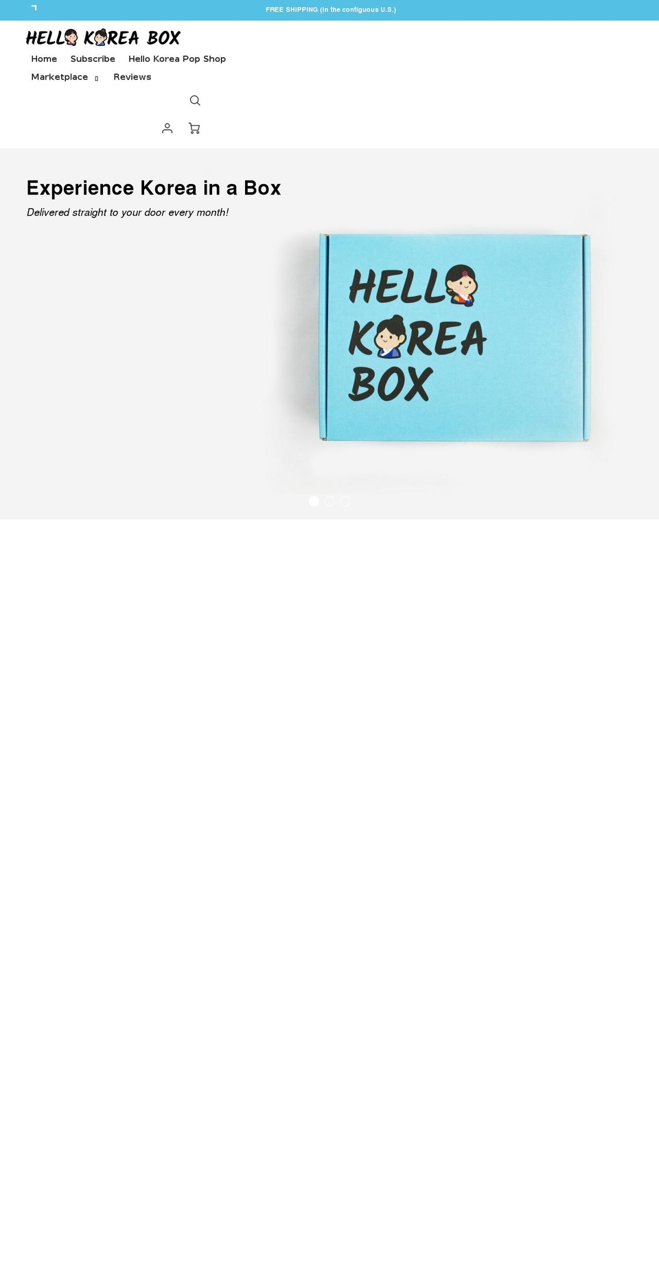 hellokoreabox.com shopify website screenshot
