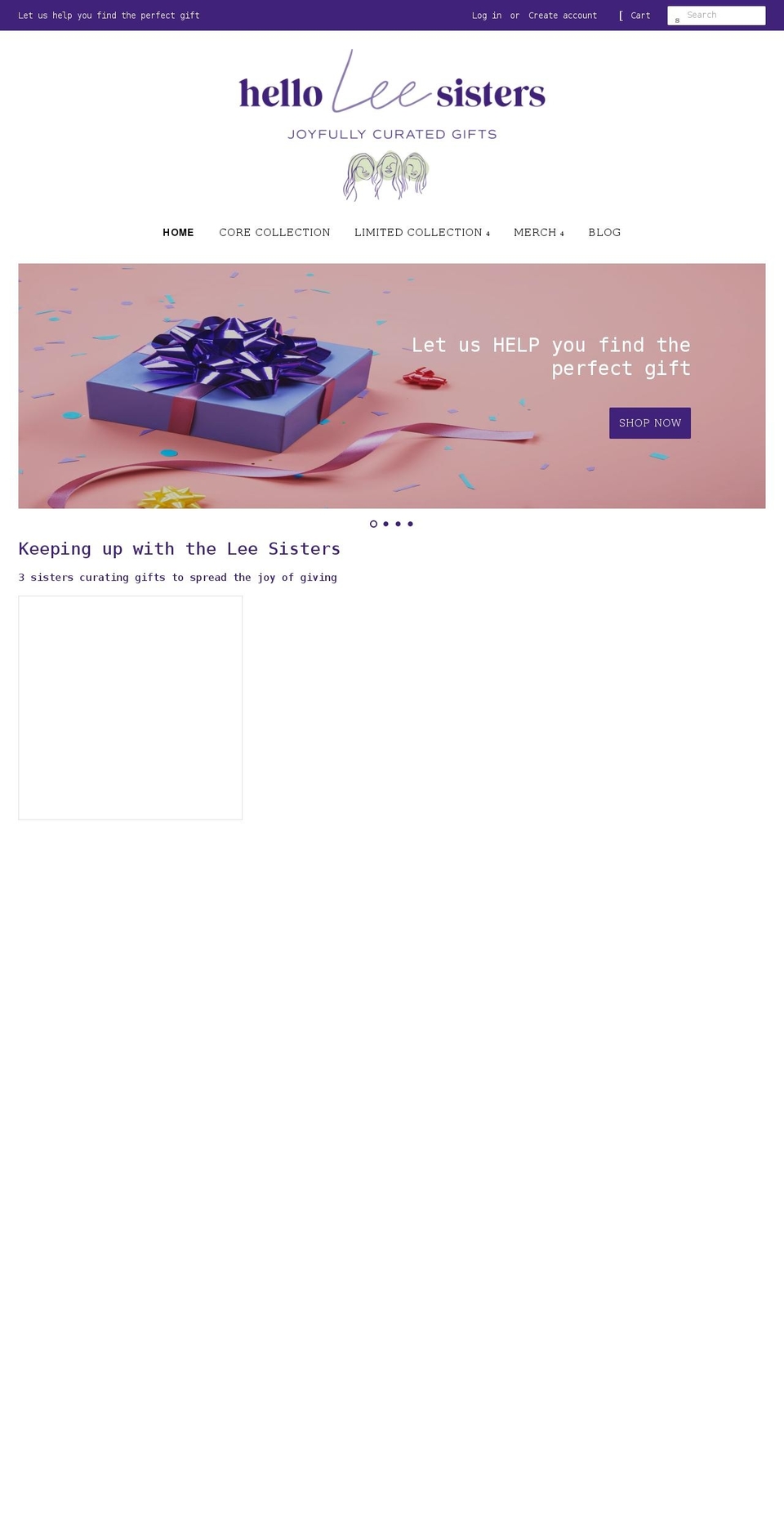 helloleesisters.com shopify website screenshot