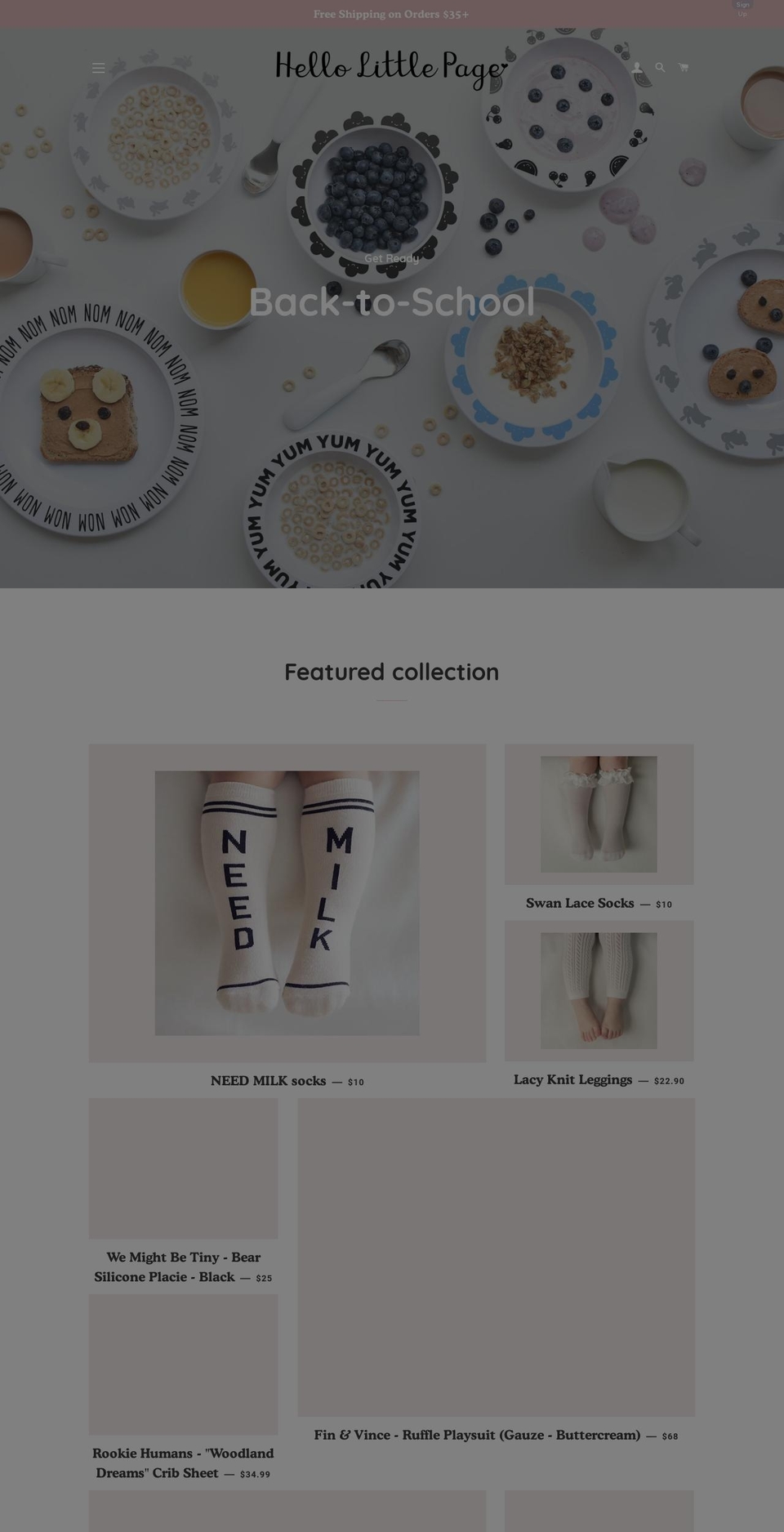 hellolittlepage.com shopify website screenshot