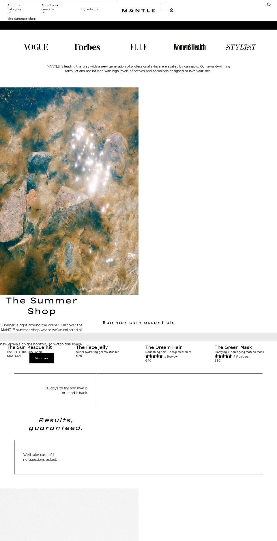 hellomantle.com shopify website screenshot