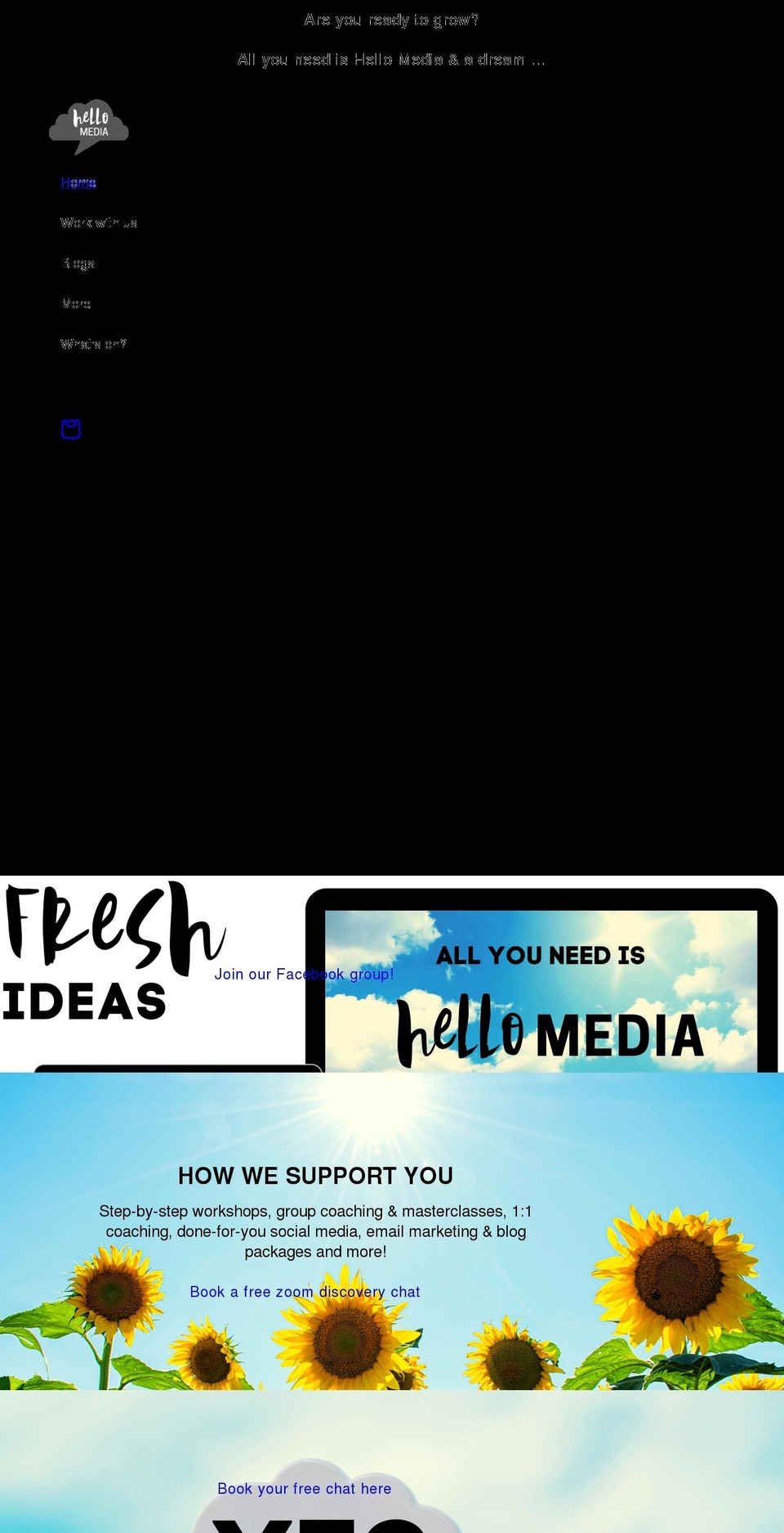 hellomedia.team shopify website screenshot