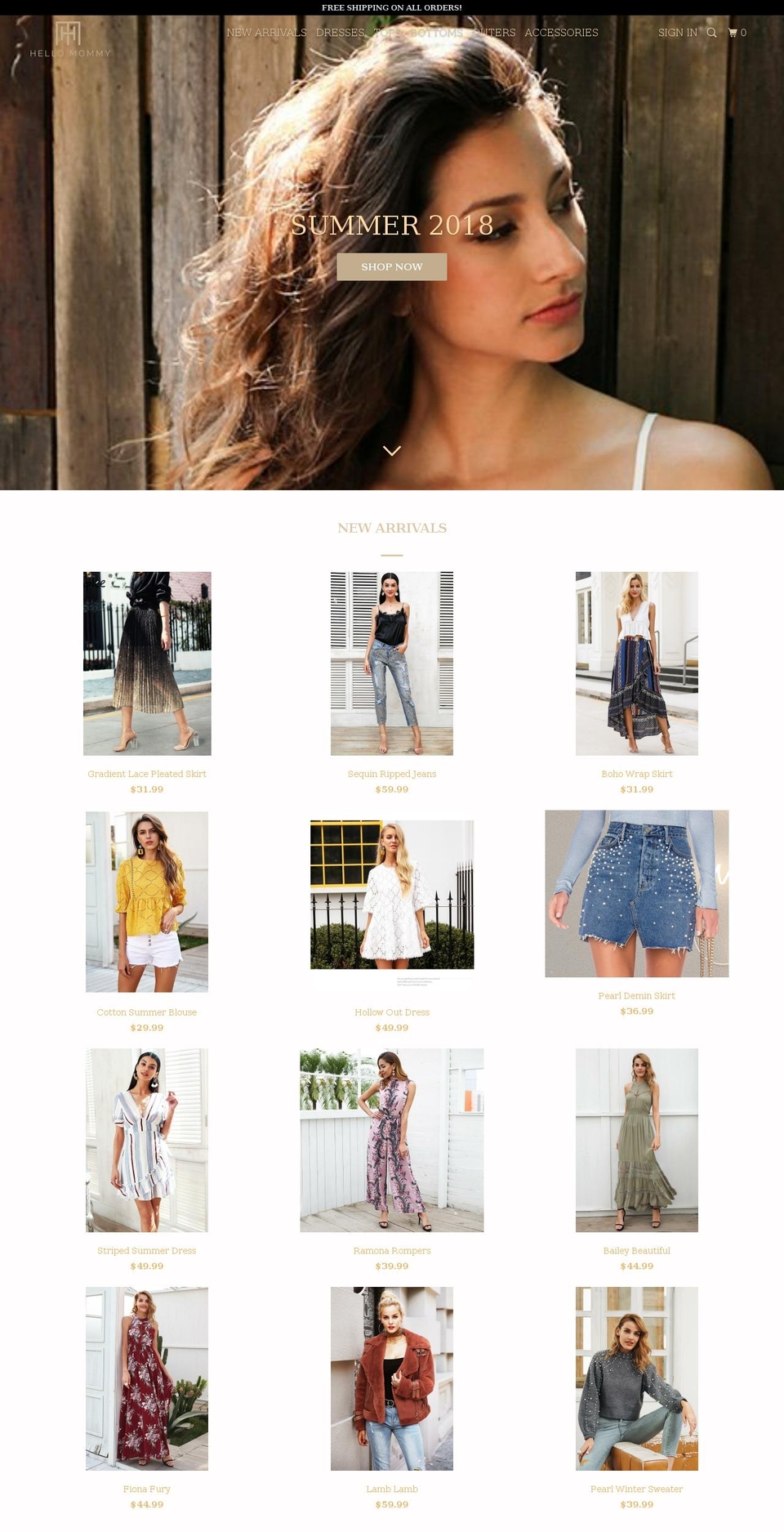 hellomommys.com — Shopify storefront screenshot