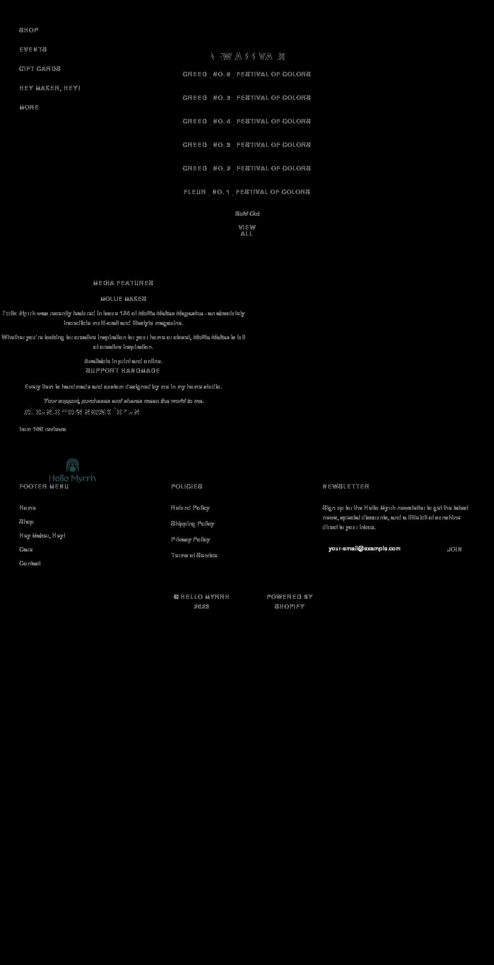 hellomyrrh.com shopify website screenshot