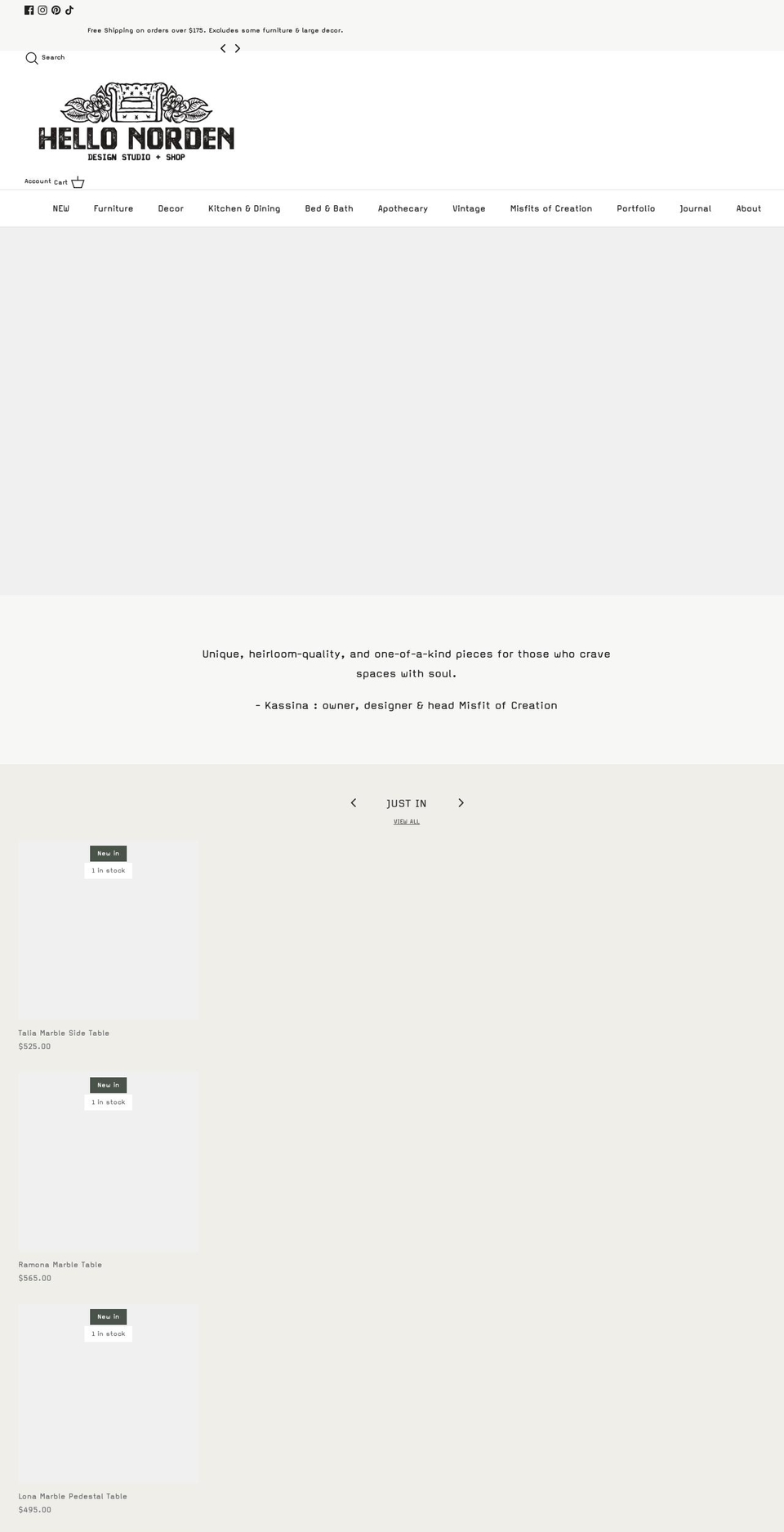 hellonorden.com shopify website screenshot