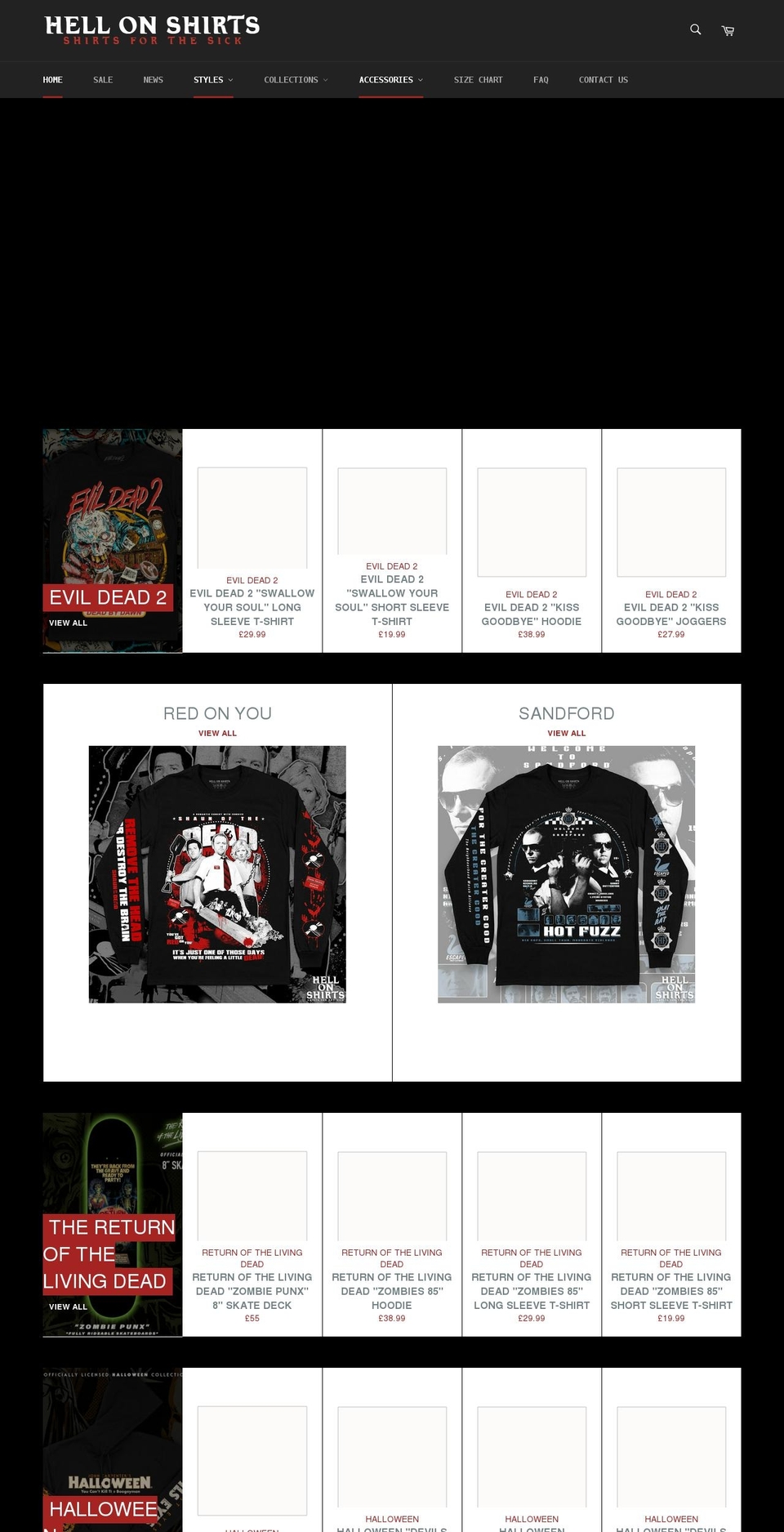 hellonshirts.com shopify website screenshot