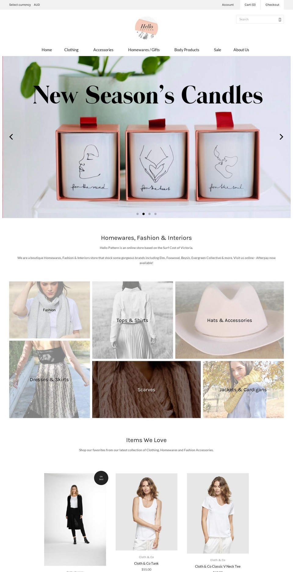 hellopattern.com.au shopify website screenshot