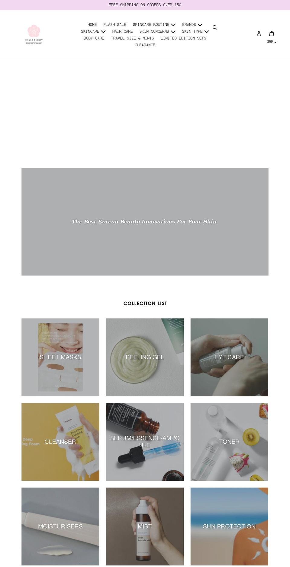 hellopeony.com shopify website screenshot