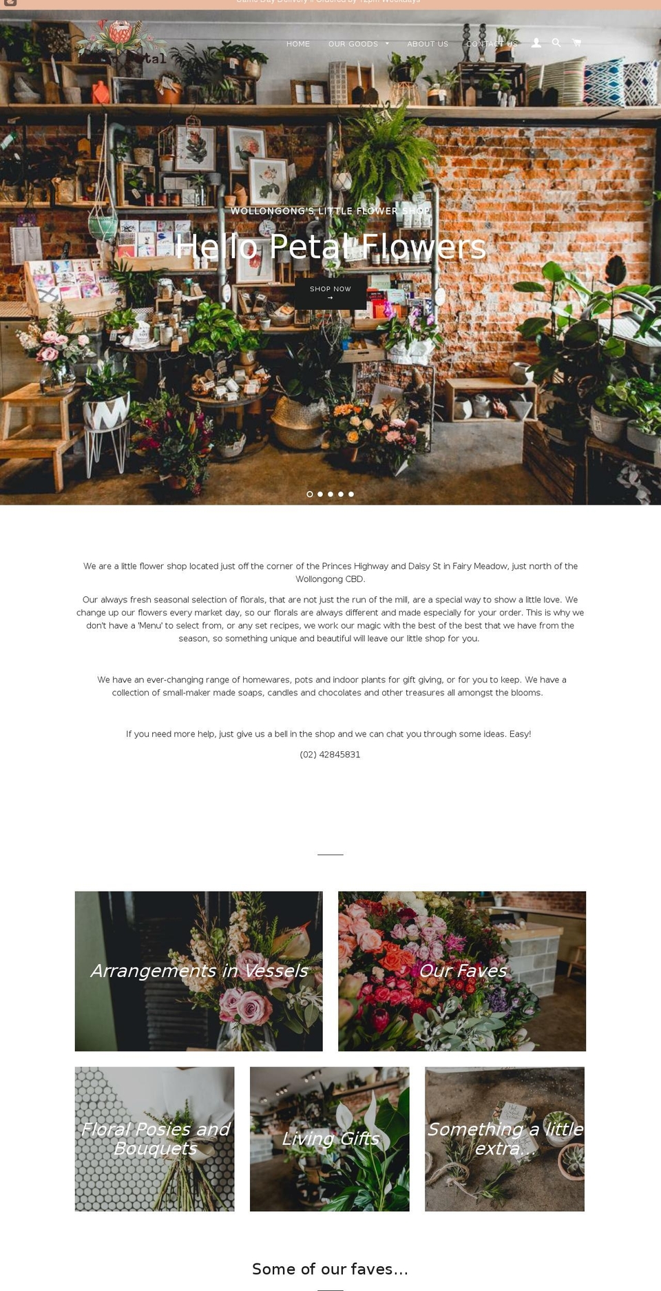 hellopetalflowers.com — Shopify storefront screenshot