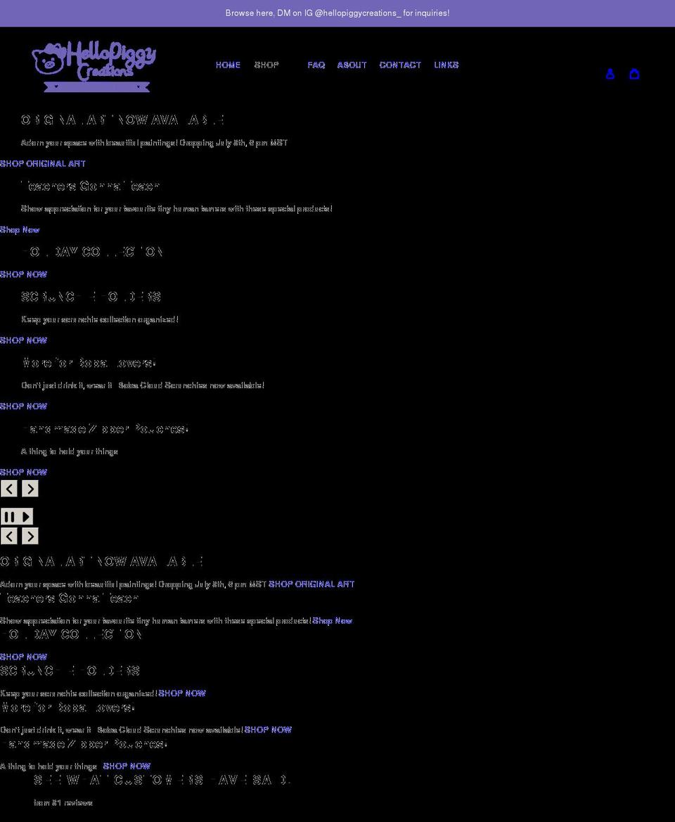 hellopiggycreations.com shopify website screenshot