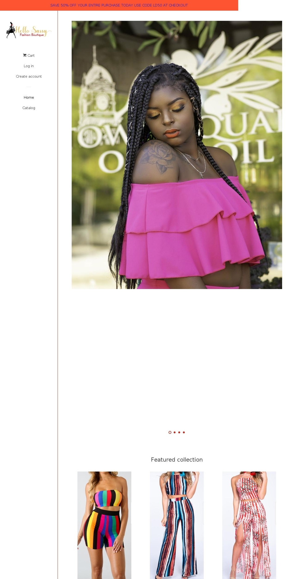 hellosassyboutique.com — Shopify storefront screenshot