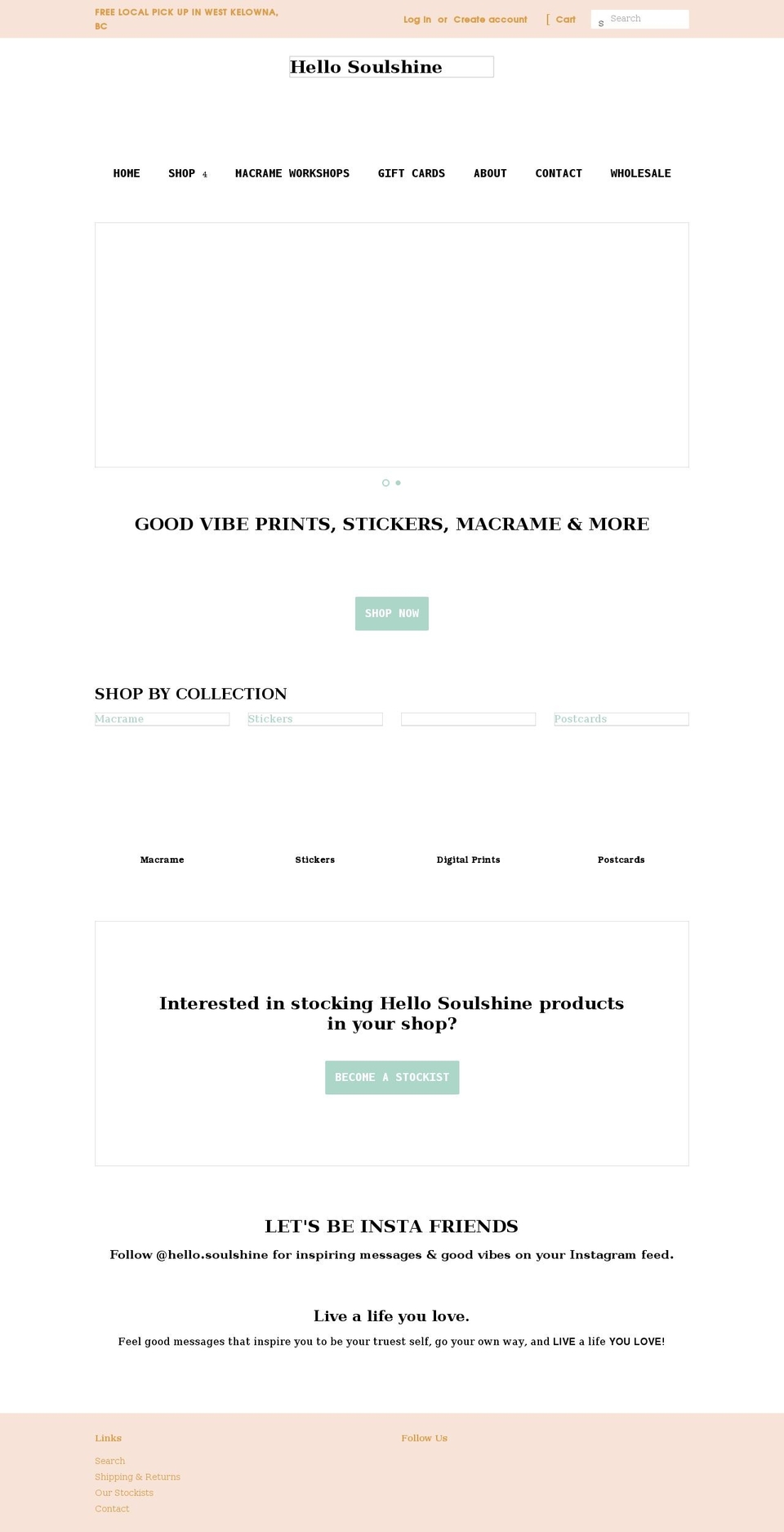 hellosoulshine.ca shopify website screenshot