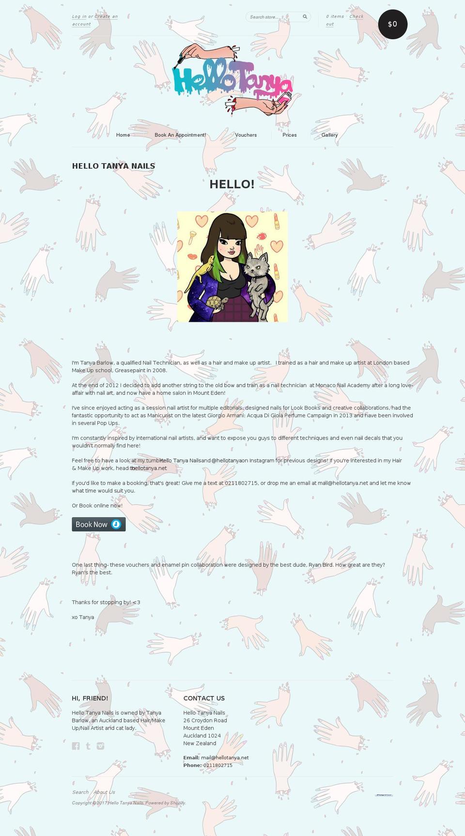 hellotanyanails.com shopify website screenshot