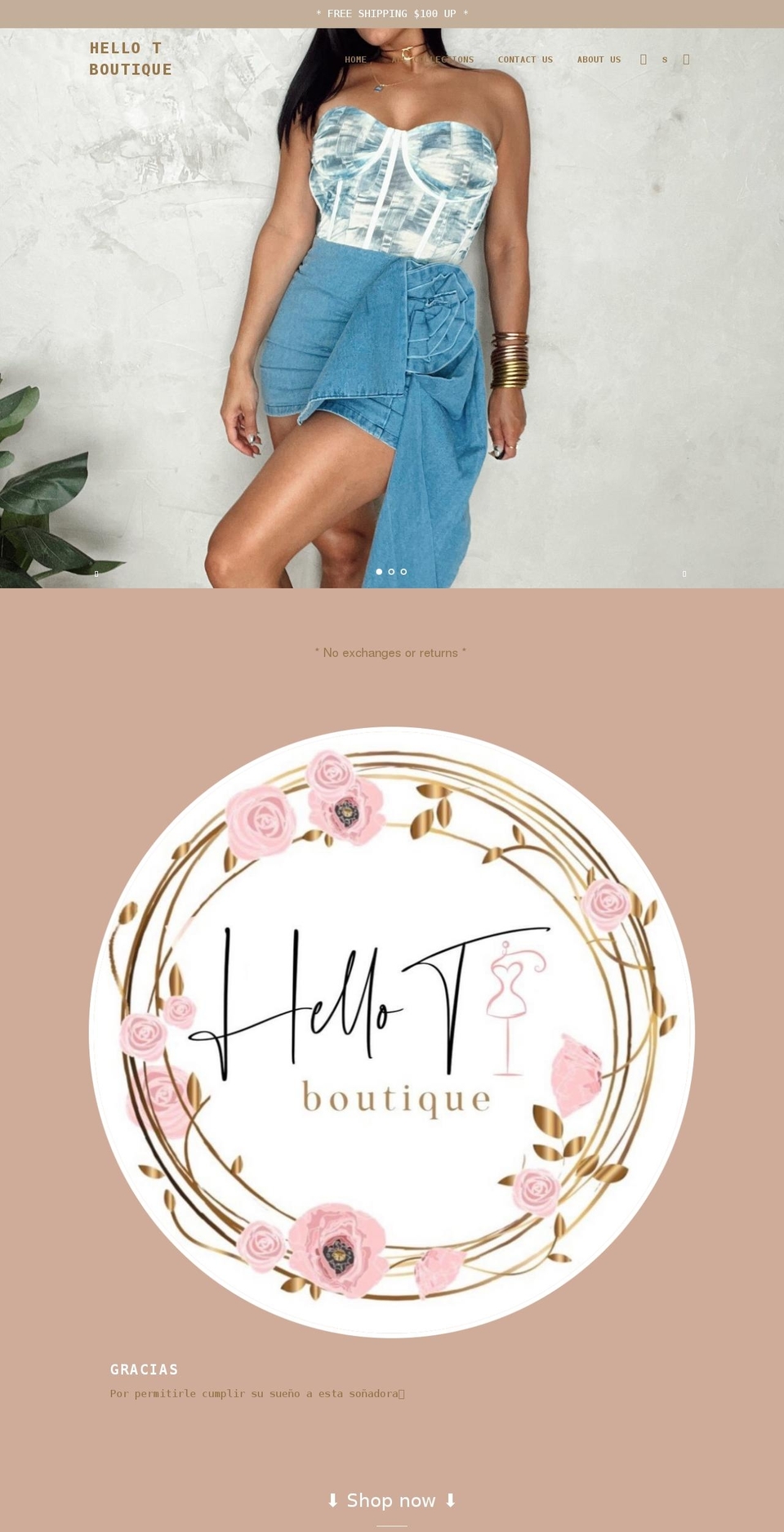 hellotboutique.com shopify website screenshot