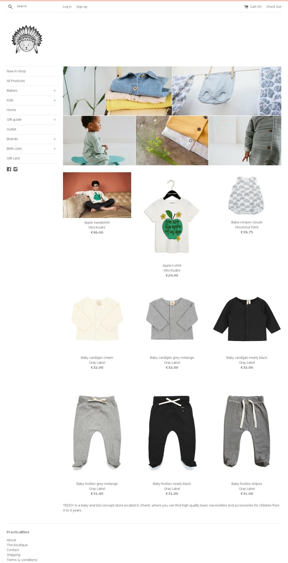 Teddy Shopify theme site example helloteddy.be