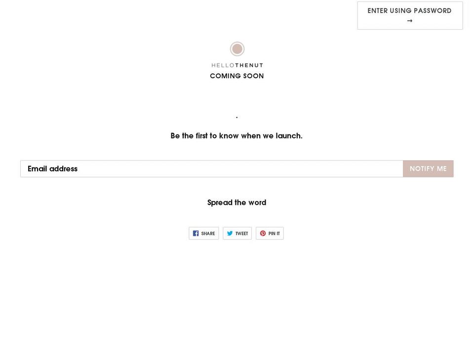 hellothenut.com — Shopify storefront screenshot