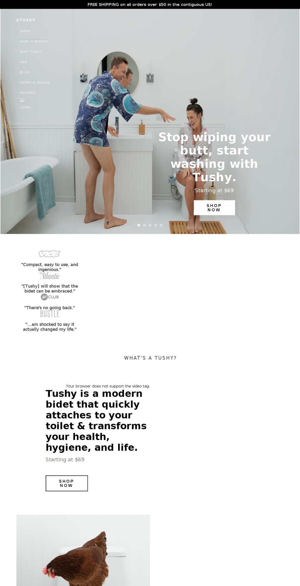 hellotushy.com shopify website screenshot