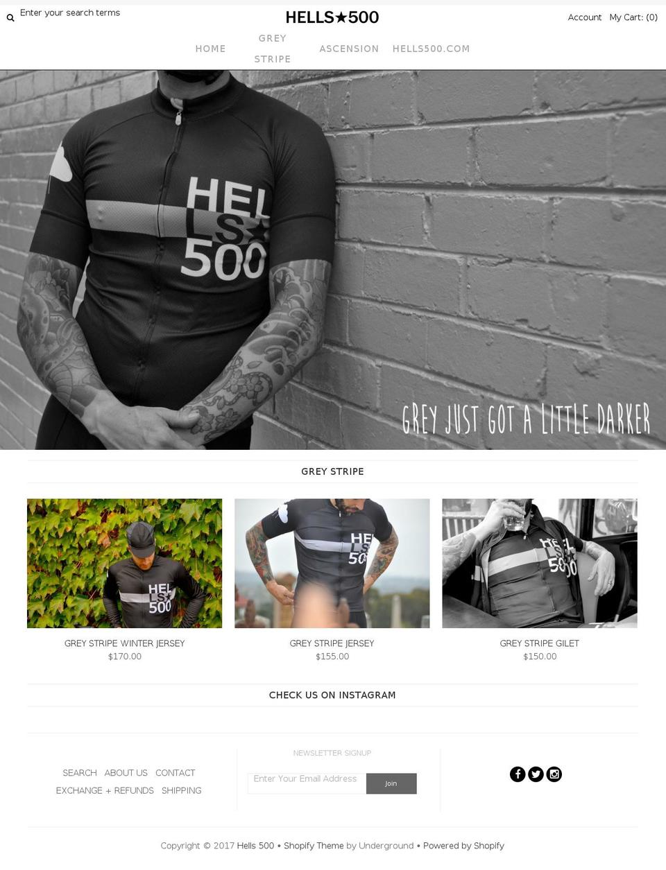 hells500store.com shopify website screenshot