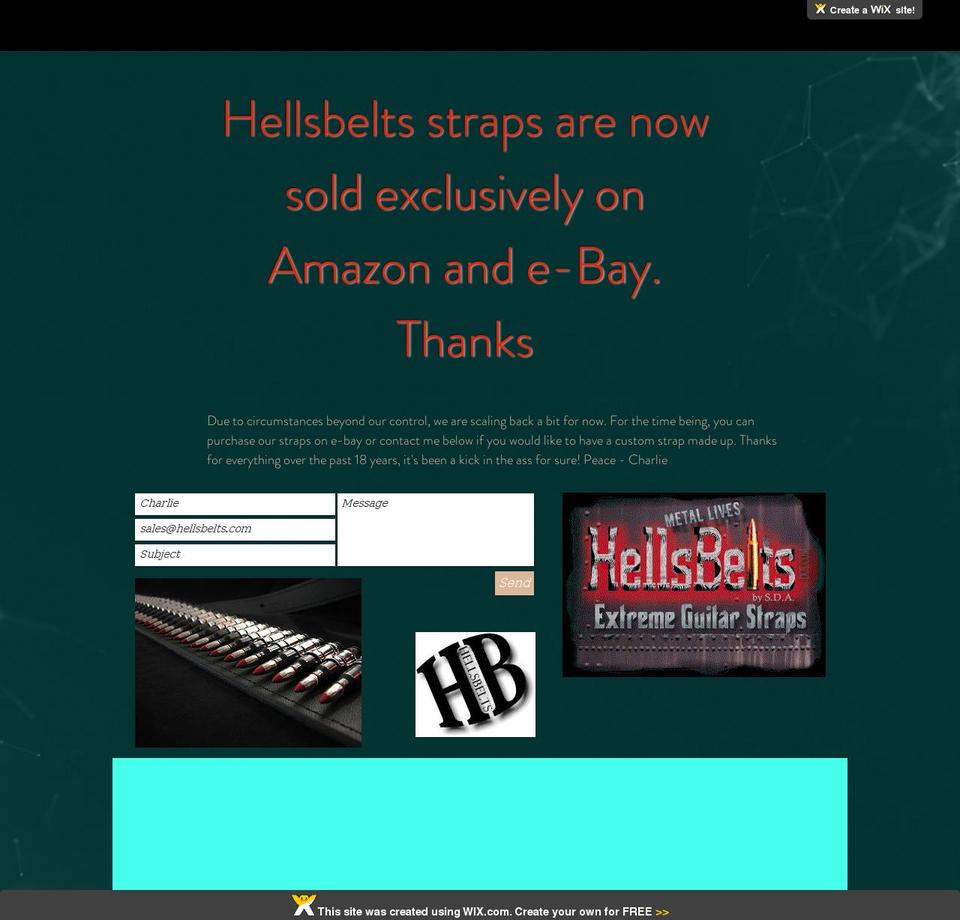 hellsbelts.com shopify website screenshot