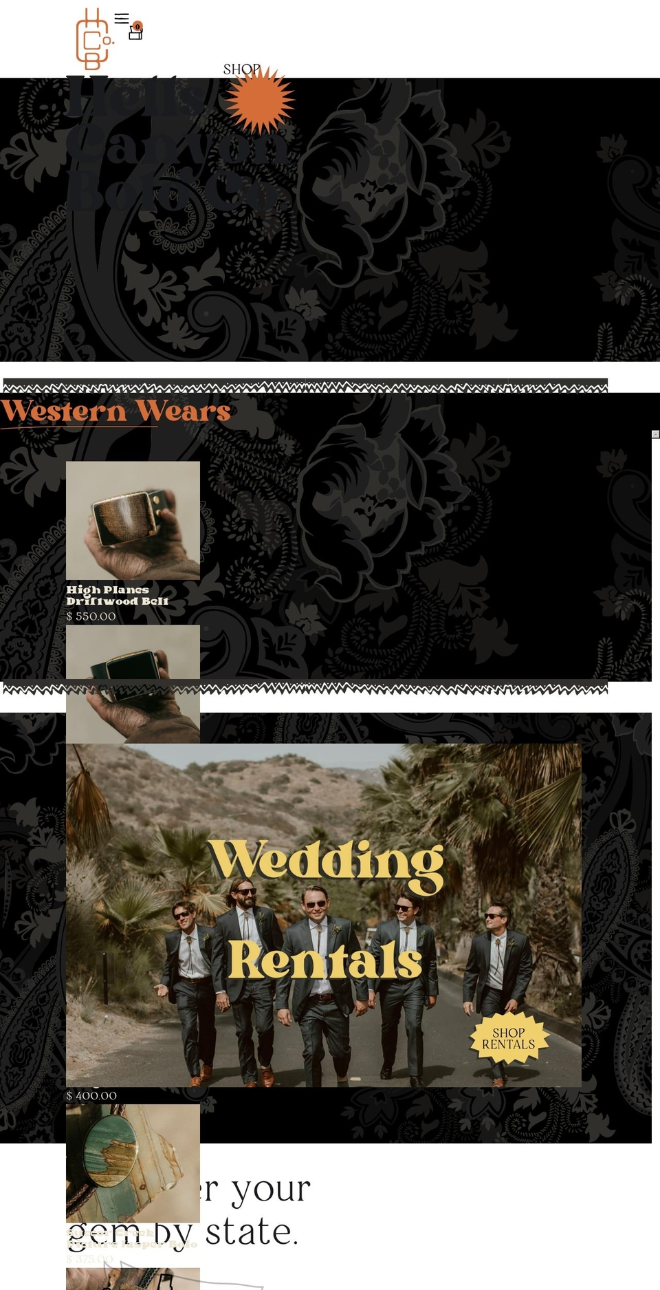hellscanyonboloco.com — Shopify storefront screenshot