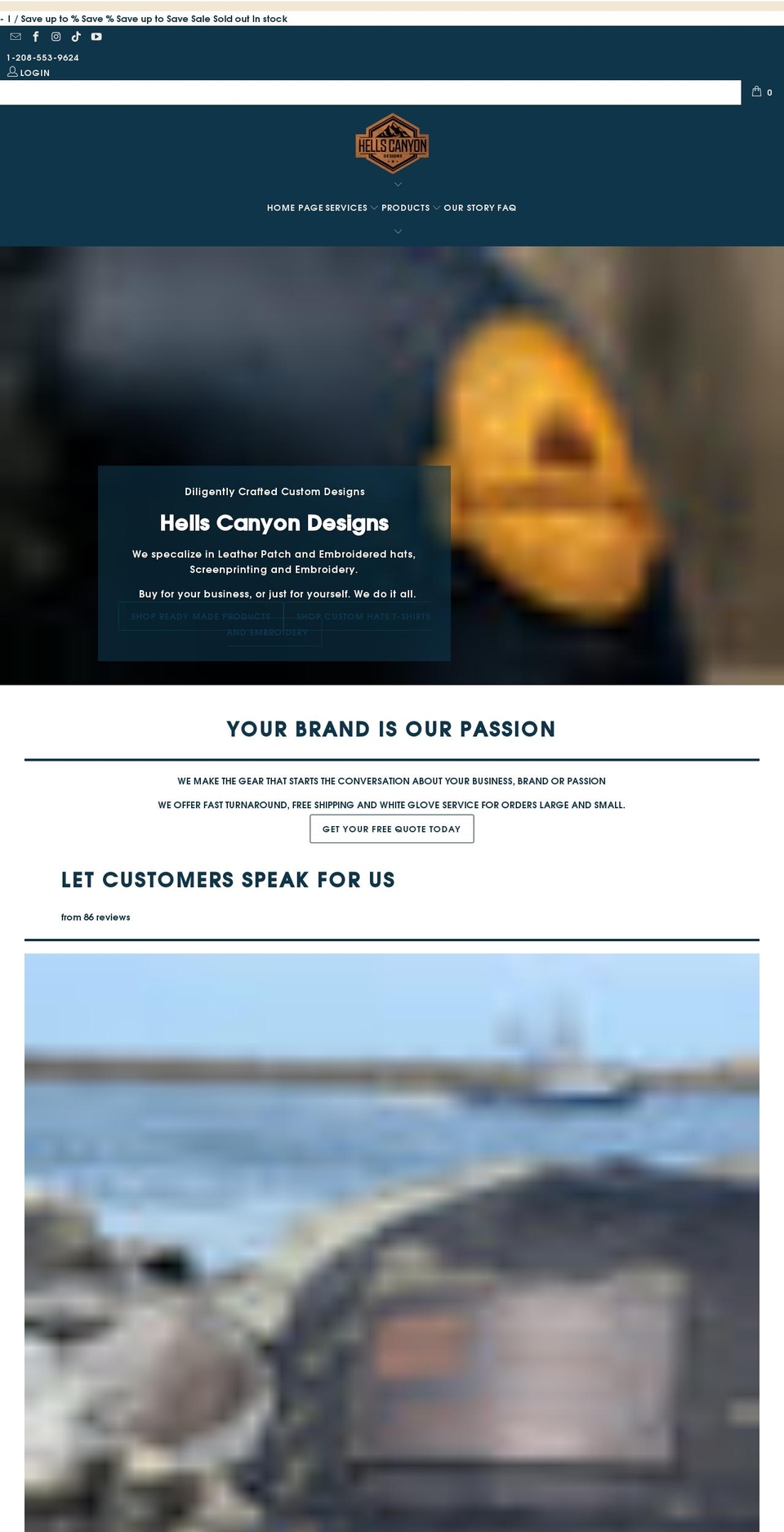 hellscanyondesigns.com shopify website screenshot