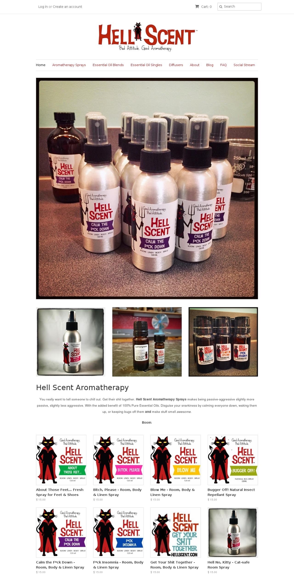 hellscents.com shopify website screenshot