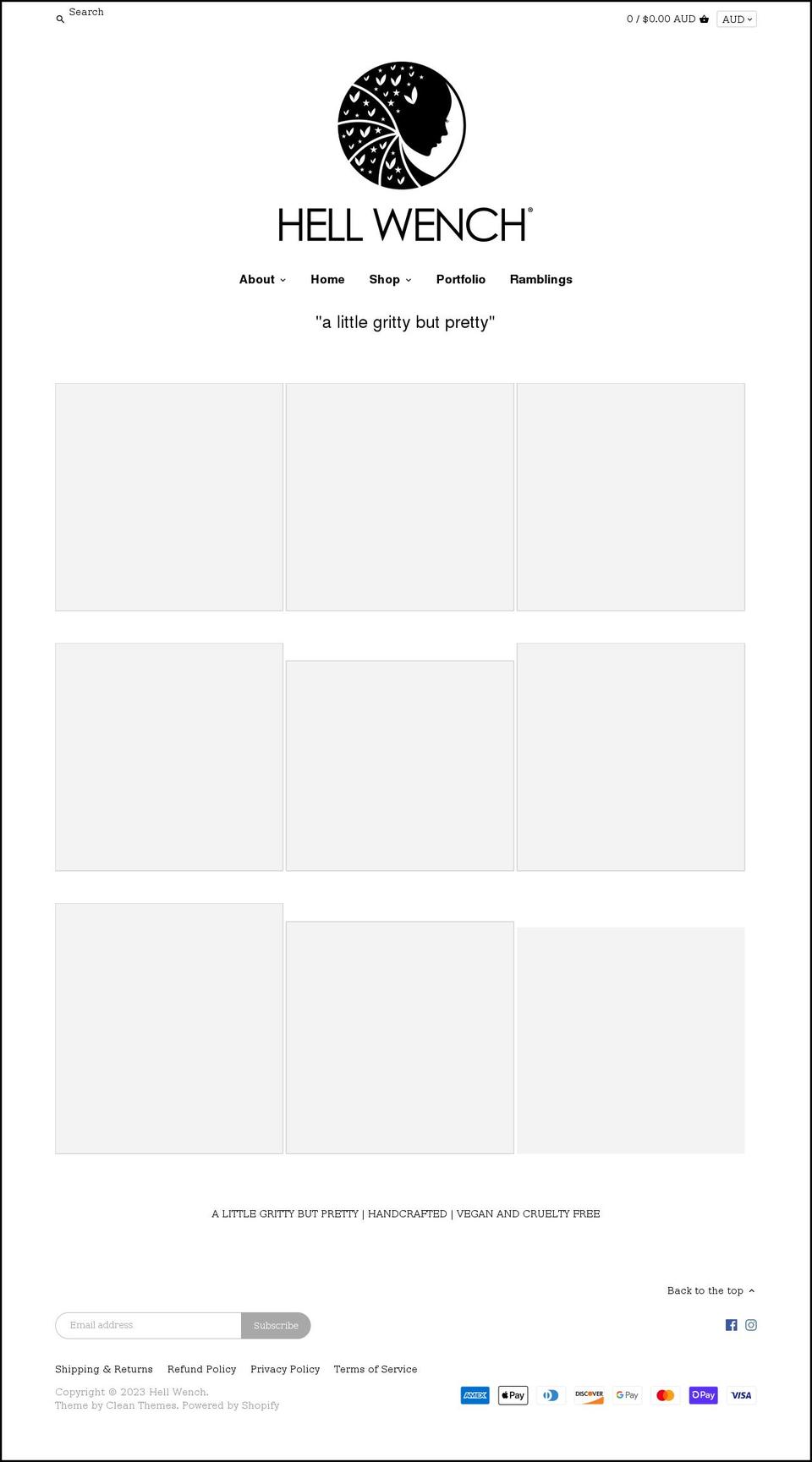 hellwench.com shopify website screenshot