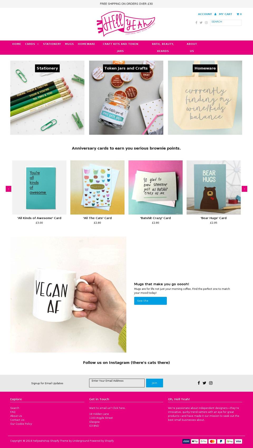 hellyeahshop.com — Shopify storefront screenshot