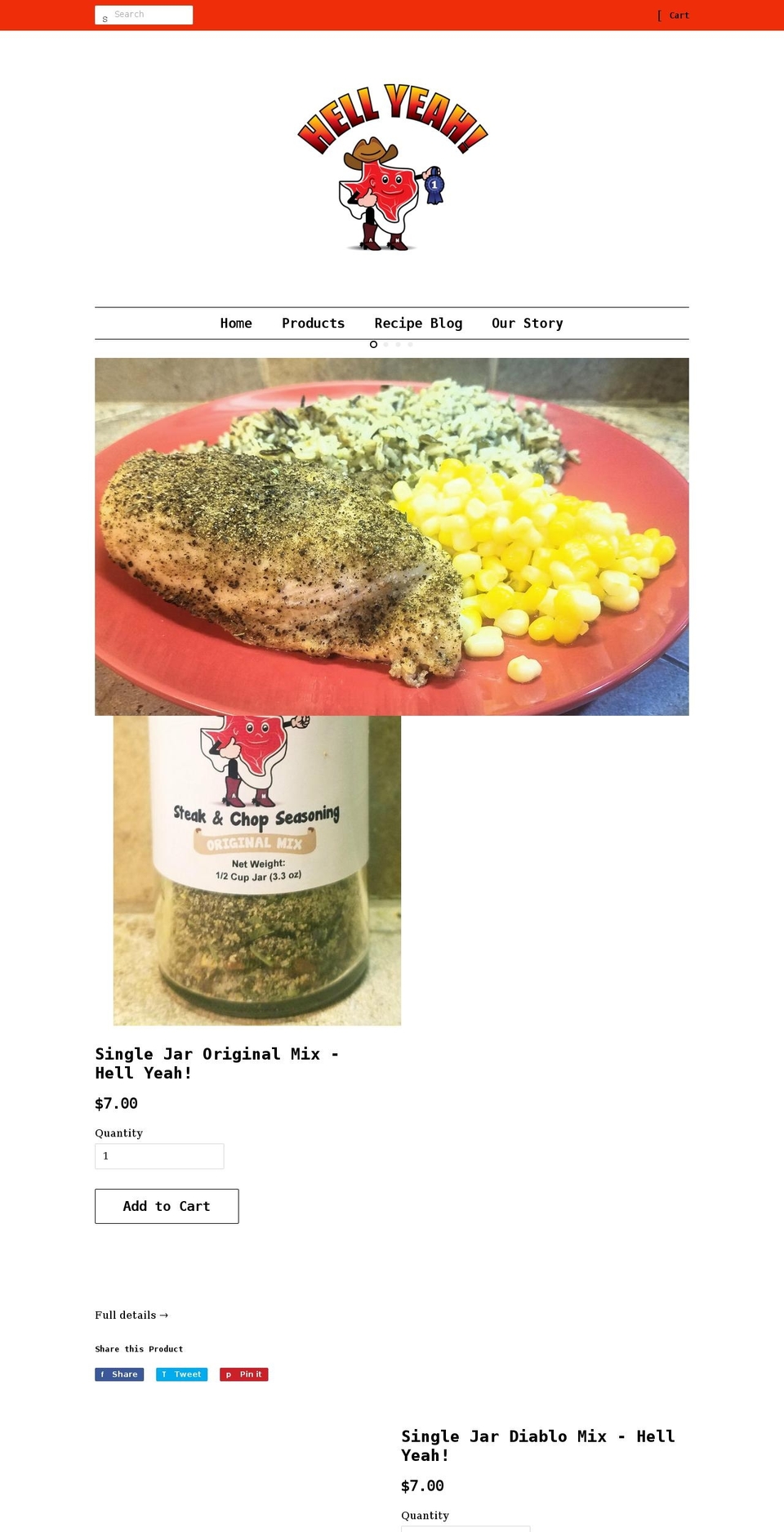 hellyeahspices.com shopify website screenshot