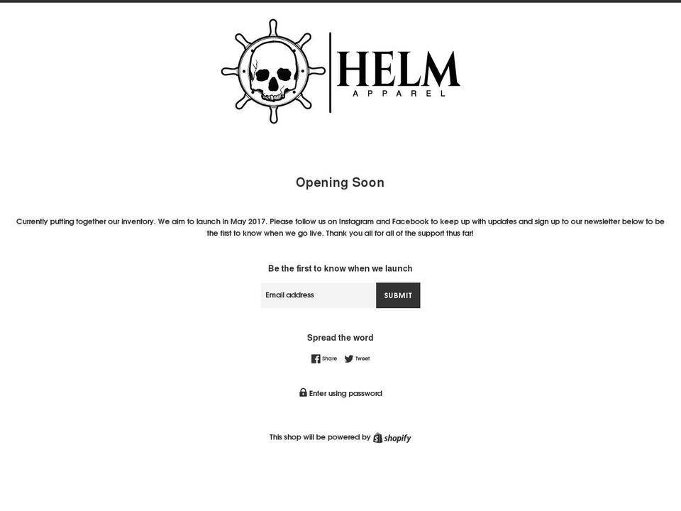 helm-apparel.com shopify website screenshot