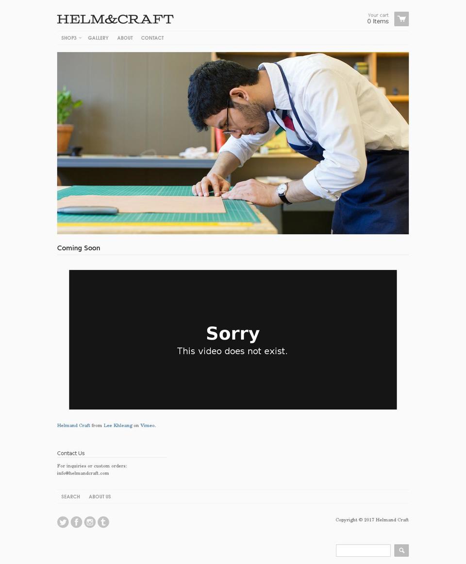 helmandcraft.com shopify website screenshot