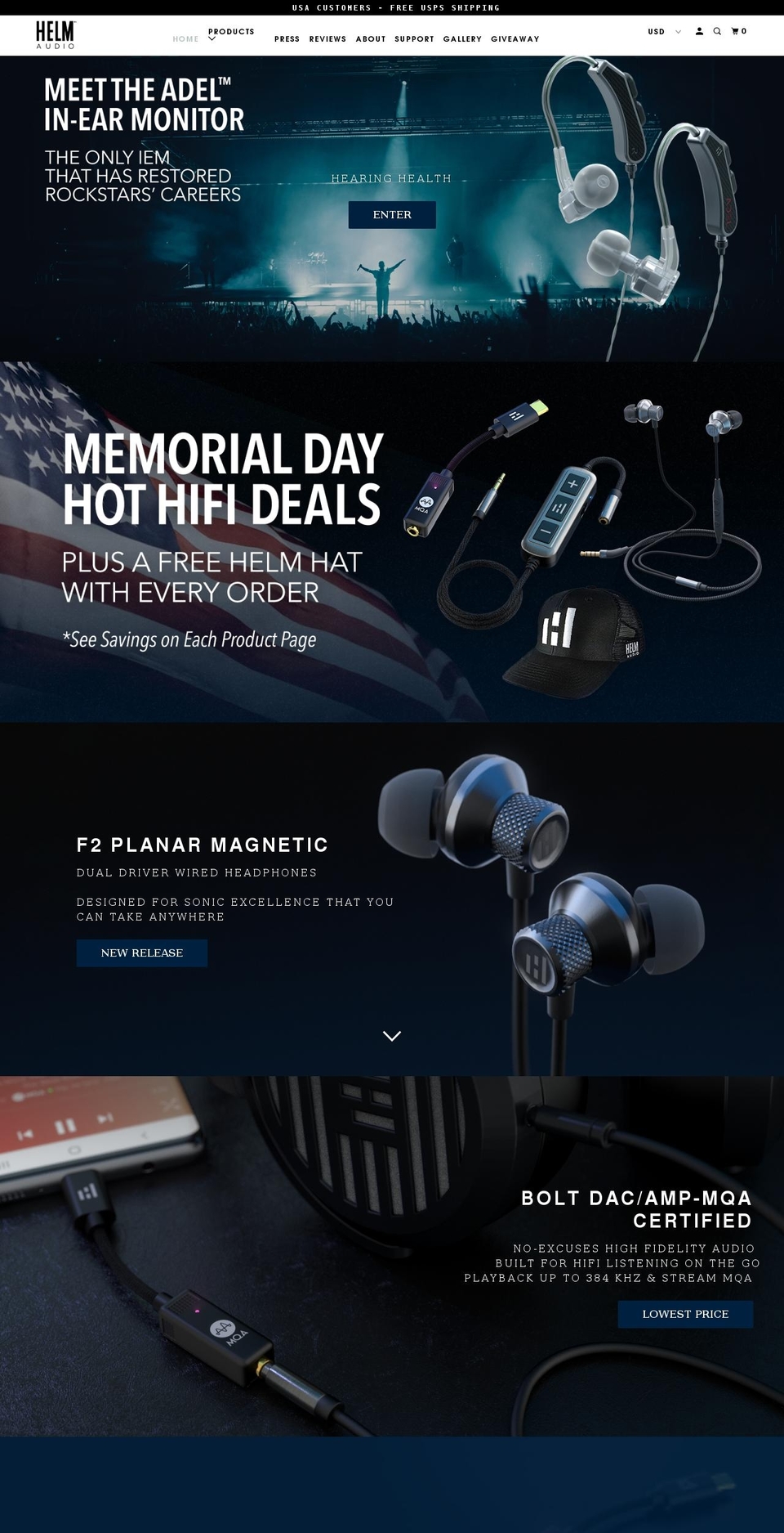 helmaudio.com shopify website screenshot