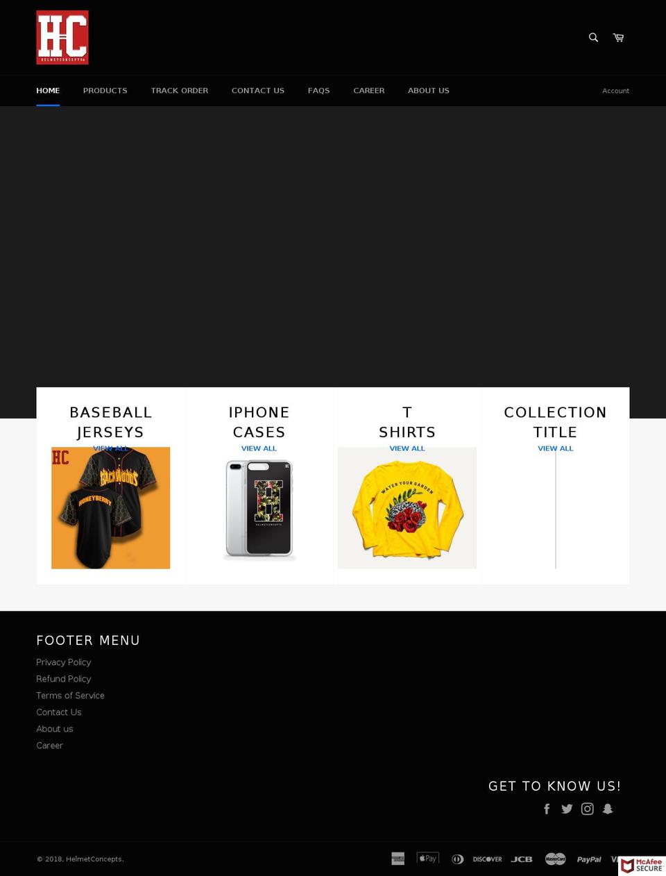 helmetconcepts.com shopify website screenshot